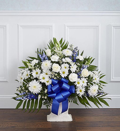 Blue and White Mache' by Rich Mar Florist