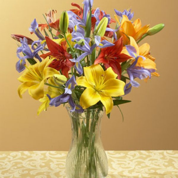 Fall Lily and Iris Bouquet by Rich Mar Florist