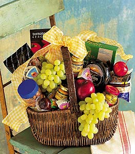 Gourmet Fruit and Snack Basket by Rich Mar Florist
