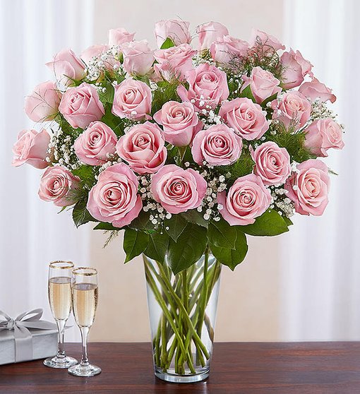 Three Dozen Pink Roses Arranged by Rich Mar Florist