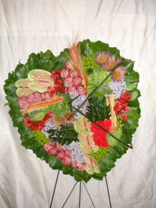 Tropical Paradise Standing Heart by Rich Mar Florist
