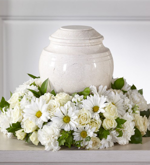 Ivory Gardens Cremation Wreath by Rich Mar Florist