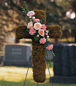 Pink Cross Bouquet by Rich Mar Florist