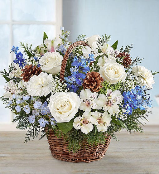 Winter Wishes Willow Basket by Rich Mar Florist